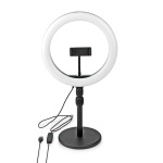 Nedis Light Stand | Ring light 10 inch | 120 LED\'s | Base Plate | 2 kg | 40.5 cm | Black Nedis Light Stand | Ring light 10 inch | 120 LED\'s | Base Plate | 2 kg | 40.5 cm | Black