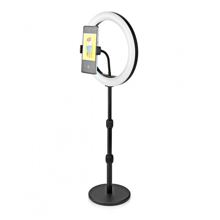 Nedis Light Stand | Ring light 10 inch | 120 LED\'s | Base Plate | 2 kg | 40.5 cm | Black Nedis Light Stand | Ring light 10 inch | 120 LED\'s | Base Plate | 2 kg | 40.5 cm | Black