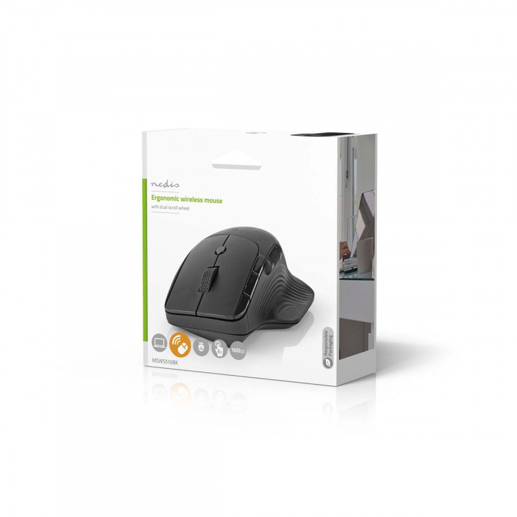Nedis Mouse | Wireless | 800 / 1200 / 1600 dpi | Adjustable DPI | Number of buttons: 6 | Right-Handed