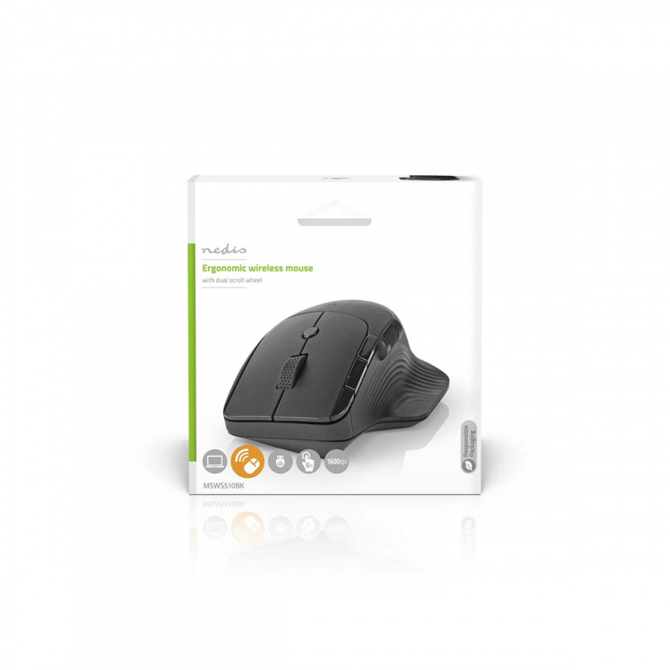 Nedis Mouse | Wireless | 800 / 1200 / 1600 dpi | Adjustable DPI | Number of buttons: 6 | Right-Handed