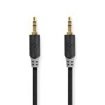 Nedis Stereo Audio Cable | 3.5 mm Male | 3.5 mm Male | Gold Plated | 3.00 m | Round | Anthracite | Box Nedis Stereo Audio Cable | 3.5 mm Male | 3.5 mm Male | Gold Plated | 3.00 m | Round | Anthracite | Box