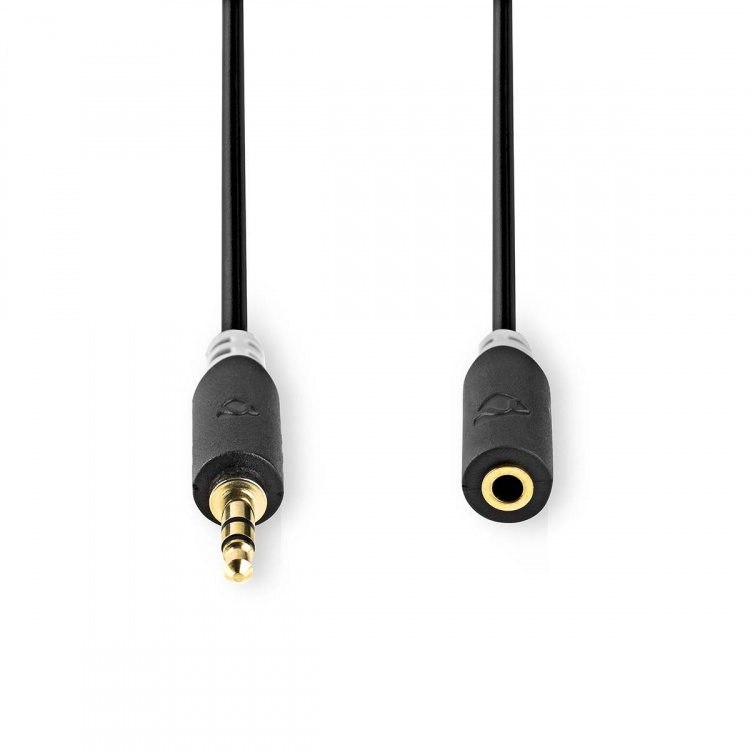 Nedis Stereo Audio Cable | 3.5 mm Male | 3.5 mm Female | Gold Plated | 1.00 m | Round | Anthracite | Box Nedis Stereo Audio Cable | 3.5 mm Male | 3.5 mm Female | Gold Plated | 1.00 m | Round | Anthracite | Box