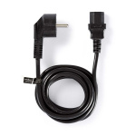 Nedis Power Cable | Plug with earth contact male | IEC-320-C13 | Angled | Straight | Nickel Plated | 2.00 m | Round | PVC | Black | Window Box Nedis Power Cable | Plug with earth contact male | IEC-320-C13 | Angled | Straight | Nickel Plated | 2.00 m | Round | PVC | Black | Window Box