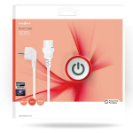 Nedis Power Cable | Plug with earth contact male | IEC-320-C13 | Angled | Straight | Nickel Plated | 10.0 m | Round | PVC | White | Box
