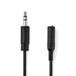 Nedis Stereo Audio Cable | 3.5 mm Male | 6.35 mm Female | Nickel Plated | 0.20 m | Round | Black | Envelope Nedis Stereo Audio Cable | 3.5 mm Male | 6.35 mm Female | Nickel Plated | 0.20 m | Round | Black | Envelope