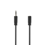 Nedis Stereo Audio Cable | 3.5 mm Male | 3.5 mm Female | Nickel Plated | 10.0 m | Round | Black | Blister