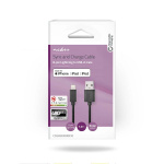 Nedis Lightning Cable | USB 2.0 | Apple Lightning 8-Pin | USB-A Male | 480 Mbps | Nickel Plated | 1.00 m | Round | PVC | Black | Box