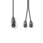 Nedis Stereo Audio Cable | 3.5 mm Male | 2x RCA Male | Nickel Plated | 1.50 m | Round | Dark Grey | Carton Sleeve Nedis Stereo Audio Cable | 3.5 mm Male | 2x RCA Male | Nickel Plated | 1.50 m | Round | Dark Grey | Carton Sleeve