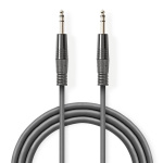 Nedis Stereo Audio Cable | 6.35 mm Male | 6.35 mm Male | Nickel Plated | 5.00 m | Round | Dark Grey | Carton Sleeve Nedis Stereo Audio Cable | 6.35 mm Male | 6.35 mm Male | Nickel Plated | 5.00 m | Round | Dark Grey | Carton Sleeve