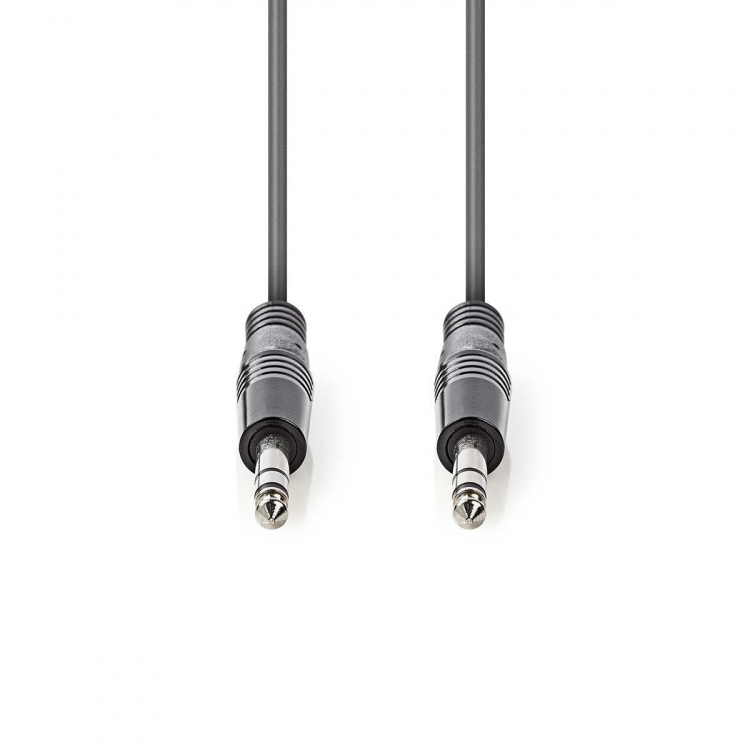 Nedis Stereo Audio Cable | 6.35 mm Male | 6.35 mm Male | Nickel Plated | 5.00 m | Round | Dark Grey | Carton Sleeve Nedis Stereo Audio Cable | 6.35 mm Male | 6.35 mm Male | Nickel Plated | 5.00 m | Round | Dark Grey | Carton Sleeve