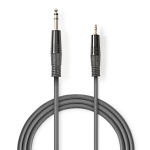 Nedis Stereo Audio Cable | 6.35 mm Male | 3.5 mm Male | Nickel Plated | 3.00 m | Round | Dark Grey | Carton Sleeve