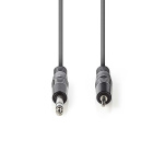 Nedis Stereo Audio Cable | 6.35 mm Male | 3.5 mm Male | Nickel Plated | 3.00 m | Round | Dark Grey | Carton Sleeve