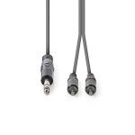 Nedis Stereo Audio Cable | 6.35 mm Male | 2x RCA Male | Nickel Plated | 1.50 m | Round | Dark Grey | Carton Sleeve Nedis Stereo Audio Cable | 6.35 mm Male | 2x RCA Male | Nickel Plated | 1.50 m | Round | Dark Grey | Carton Sleeve