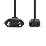 Nedis Power Cable | Euro Male | IEC-320-C7 | Straight | Straight | Nickel Plated | 3.00 m | Flat | PVC | Black | Box
