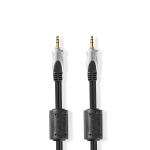 Nedis Stereo Audio Cable | 3.5 mm Male | 3.5 mm Male | Gold Plated | 5.00 m | Round | Anthracite | Clamshell