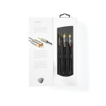 Nedis Stereo Audio Cable | 3.5 mm Male | 2x RCA Male | Gold Plated | 5.00 m | Round | Gun Metal Grey | Cover Window Box
