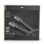 Nedis High Speed HDMI™ Cable with Ethernet | HDMI™ Connector | HDMI™ Connector | 4K@60Hz | ARC | 18 Gbps | 10.0 m | Round | Cotton | Gun Metal Grey | Cover Window Box Nedis High Speed HDMI™ Cable with Ethernet | HDMI™ Connector | HDMI™ Connector | 4K@60Hz | ARC | 18 Gbps | 10.0 m | Round | Cotton | Gun Metal Grey | Cover Window Box