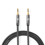 Nedis Stereo Audio Cable | 3.5 mm Male | 3.5 mm Male | Gold Plated | 2.00 m | Round | Grey / Gun Metal Grey | Cover Window Box Nedis Stereo Audio Cable | 3.5 mm Male | 3.5 mm Male | Gold Plated | 2.00 m | Round | Grey / Gun Metal Grey | Cover Window Box