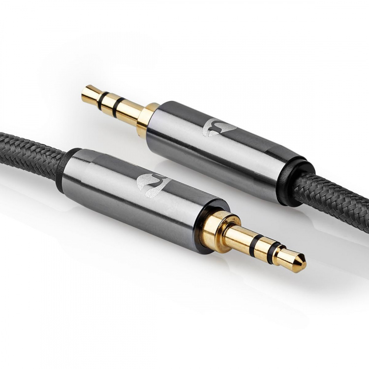 Nedis Stereo Audio Cable | 3.5 mm Male | 3.5 mm Male | Gold Plated | 2.00 m | Round | Grey / Gun Metal Grey | Cover Window Box Nedis Stereo Audio Cable | 3.5 mm Male | 3.5 mm Male | Gold Plated | 2.00 m | Round | Grey / Gun Metal Grey | Cover Window Box