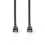 Nedis Mini DisplayPort Cable | DisplayPort 1.4 | Mini DisplayPort Male | Mini DisplayPort Male | 48 Gbps | Nickel Plated | 2.00 m | Round | PVC | Black | Envelope