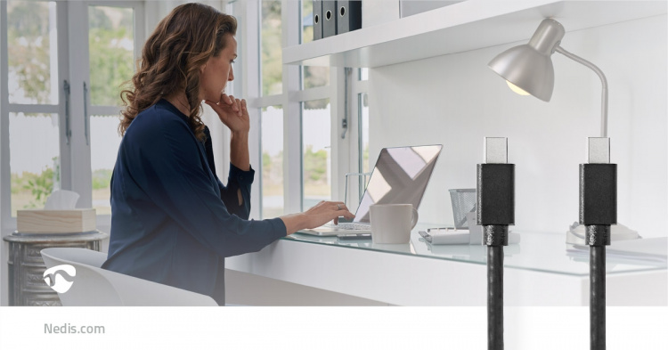 Nedis Mini DisplayPort Cable | DisplayPort 1.4 | Mini DisplayPort Male | Mini DisplayPort Male | 48 Gbps | Nickel Plated | 2.00 m | Round | PVC | Black | Envelope