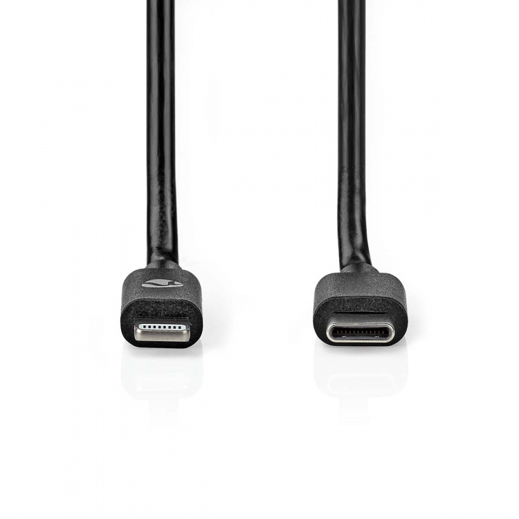 Nedis Lightning Cable | USB 2.0 | Apple Lightning 8-Pin | USB-C™ Male | 480 Mbps | Nickel Plated | 2.00 m | Round | PVC | Black | Envelope