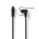 Nedis Optical Audio Cable | TosLink Male | TosLink Male | Rotatable | 1.00 m | Round | PVC | Black | Envelope