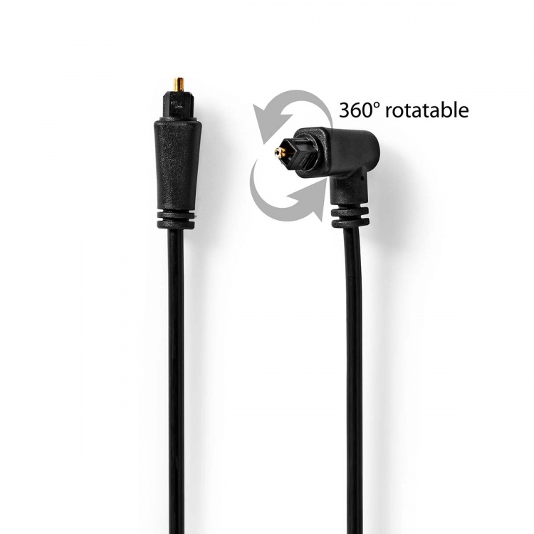 Nedis Optical Audio Cable | TosLink Male | TosLink Male | Rotatable | 2.00 m | Round | PVC | Black | Envelope