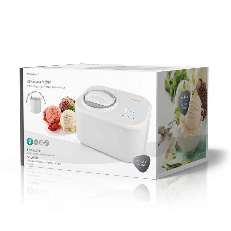 Nedis Ice Cream Maker | 1.0 l | White | Plastic Nedis Ice Cream Maker | 1.0 l | White | Plastic