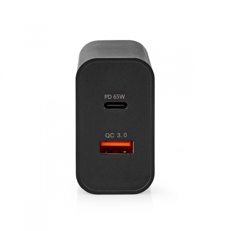 Nedis Wall Charger | Quick charge feature | 2.0 / 2.25 / 3.25 A | Number of outputs: 2 | USB-A / USB-C™ | Automatic Voltage Selection | Black