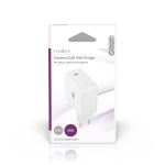 Nedis Wall Charger | Quick charge feature | 3.0 / 5.0 A | Number of outputs: 1 | USB-C™ | Automatic Voltage Selection | White