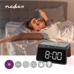 Nedis Alarm clock with wireless charging | Qi certified | 5 / 7.5 / 10 / 15 W | USB-A Male | Night Light | 2 Alarm Times | Snooze function Nedis Alarm clock with wireless charging | Qi certified | 5 / 7.5 / 10 / 15 W | USB-A Male | Night Light | 2 Alarm Times | Snooze function
