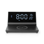 Nedis Alarm clock with wireless charging | Qi certified | 5 / 7.5 / 10 / 15 W | USB-A Male | 2 Alarm Times | Snooze function
