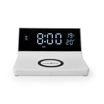 Nedis Alarm clock with wireless charging | Qi certified | 5 / 7.5 / 10 / 15 W | USB-A Male | 2 Alarm Times | Snooze function