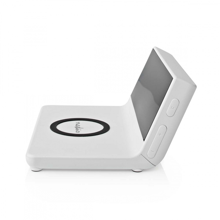 Nedis Alarm clock with wireless charging | Qi certified | 5 / 7.5 / 10 / 15 W | USB-A Male | 2 Alarm Times | Snooze function