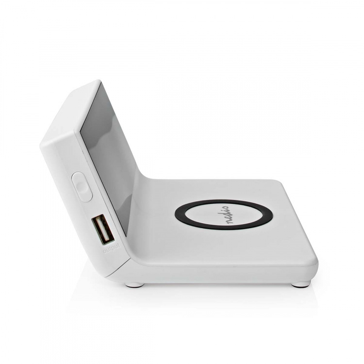 Nedis Alarm clock with wireless charging | Qi certified | 5 / 7.5 / 10 / 15 W | USB-A Male | 2 Alarm Times | Snooze function