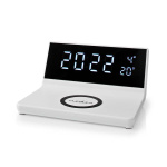 Nedis Alarm clock with wireless charging | Qi certified | 5 / 7.5 / 10 / 15 W | USB-A Male | 2 Alarm Times | Snooze function
