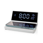 Nedis Alarm clock with wireless charging | Qi certified | 5 / 7.5 / 10 / 15 W | USB-A Male | 2 Alarm Times | Snooze function