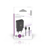 Nedis Wall Charger | 1.0 A | Number of outputs: 1 | USB-A | Micro USB (Loose) Cable | 1.00 m | Single Voltage Output | Black