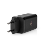Nedis Wall Charger | PD3.0 18W / PD3.0 20W / PD3.0 27W / PD3.0 36W / PD3.0 45W / PD3.0 60W / PD3.0 65W / QC3.0 | Quick charge feature | 3.0 / 3.25 A | Number of outputs: 3 | USB-A / 2x USB-C™ | Automatic Voltage Selection | Black