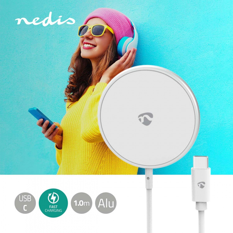 Nedis Wireless Charger | 5 / 7.5 / 10 / 15 W | 1.0 / 1.1 / 1.67 / 2 A | Including cable | USB Type-C™ | 1.00 m Nedis Wireless Charger | 5 / 7.5 / 10 / 15 W | 1.0 / 1.1 / 1.67 / 2 A | Including cable | USB Type-C™ | 1.00 m