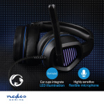 Nedis Gaming Headset | Over-Ear | Surround | USB Type-A | Fold-Away Microphone | 2.10 m | LED
