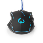 Nedis Gaming Mouse | Wired | 1200 / 1800 / 2400 / 3600 dpi | Adjustable DPI | Number of buttons: 6 | Programmable buttons | Right-Handed | 1.50 m | LED