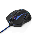 Nedis Gaming Mouse | Wired | 1200 / 1800 / 2400 / 3600 dpi | Adjustable DPI | Number of buttons: 6 | Programmable buttons | Right-Handed | 1.50 m | LED