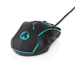 Nedis Gaming Mouse | Wired | 1200 / 1800 / 2400 / 3600 dpi | Adjustable DPI | Number of buttons: 6 | Programmable buttons | Right-Handed | 1.50 m | LED