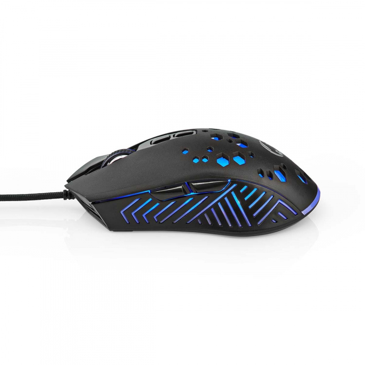 Nedis Gaming Mouse | Wired | 800 / 1200 / 2400 / 3200 / 4800 / 7200 dpi | Adjustable DPI | Number of buttons: 7 | Programmable buttons | Right-Handed | 1.50 m | RGB