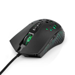 Nedis Gaming Mouse | Wired | 800 / 1200 / 2400 / 3200 / 4800 / 7200 dpi | Adjustable DPI | Number of buttons: 7 | Programmable buttons | Right-Handed | 1.50 m | RGB