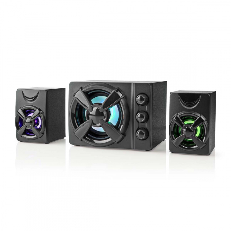 Nedis Gaming Speaker | Speaker channels: 2.1 | USB Powered | 3.5 mm Male | 33 W | LED | Volume control Nedis Gaming Speaker | Speaker channels: 2.1 | USB Powered | 3.5 mm Male | 33 W | LED | Volume control