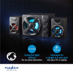 Nedis Gaming Speaker | Speaker channels: 2.1 | USB Powered | 3.5 mm Male | 33 W | LED | Volume control Nedis Gaming Speaker | Speaker channels: 2.1 | USB Powered | 3.5 mm Male | 33 W | LED | Volume control