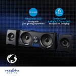 Nedis Gaming Speaker | Speaker channels: 2.2 | USB Powered | 3.5 mm Male | 48 W | LED | Volume control Nedis Gaming Speaker | Speaker channels: 2.2 | USB Powered | 3.5 mm Male | 48 W | LED | Volume control